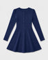 TOMMY HILFIGER NAVY RIBBED FIT & FLARE DRESS