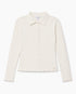 CALVIN KLEIN IVORY RIBBED COLLAR TOP