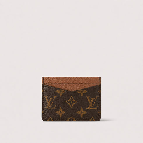 LOUIS VUITTON TWO TONE V-CUT CARD HOLDER - BROWN