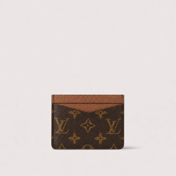 LOUIS VUITTON TWO TONE V-CUT CARD HOLDER - BROWN