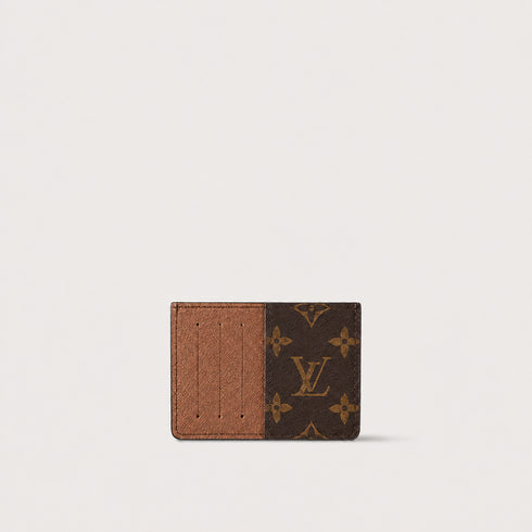 LOUIS VUITTON TWO TONE V-CUT CARD HOLDER - BROWN