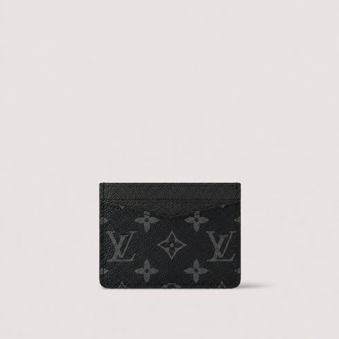 LOUIS VUITTON TWO TONE V-CUT CARD HOLDER - BLACK