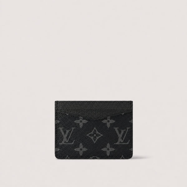 LOUIS VUITTON TWO TONE V-CUT CARD HOLDER - BLACK