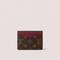 LOUIS VUITTON TWO TONE V-CUT CARD HOLDER - BURGUNDY