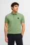 BOSS MERCERISED COTTON POLO SHIRT WITH LOGO PATCH