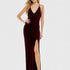 TEEZE ME VELVET SPAGHEITTI STRAP V-NECK LONG DRESS
