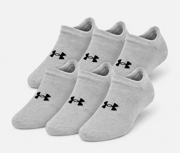 UNDER ARMOUR PERFORMANCE TECH NO-SHOW SOCKS – PACK OF 6 - GREY