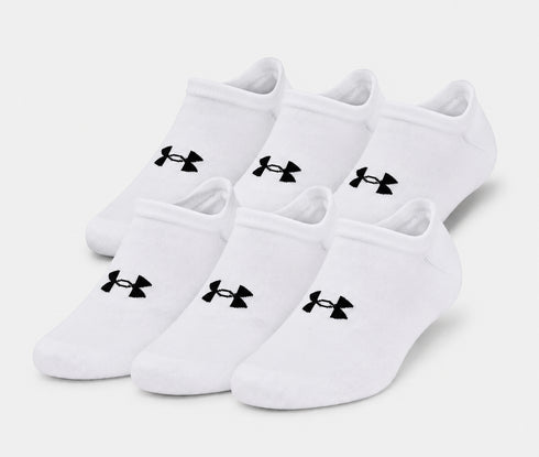 UNDER ARMOUR PERFORMANCE TECH NO-SHOW SOCKS – PACK OF 6 - WHITE