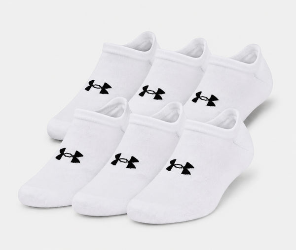 UNDER ARMOUR PERFORMANCE TECH NO-SHOW SOCKS – PACK OF 6 - WHITE