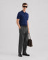 DOLCE & GABBANA ALL-OVER JACQUARD KNIT POLO SHIRT – NAVY