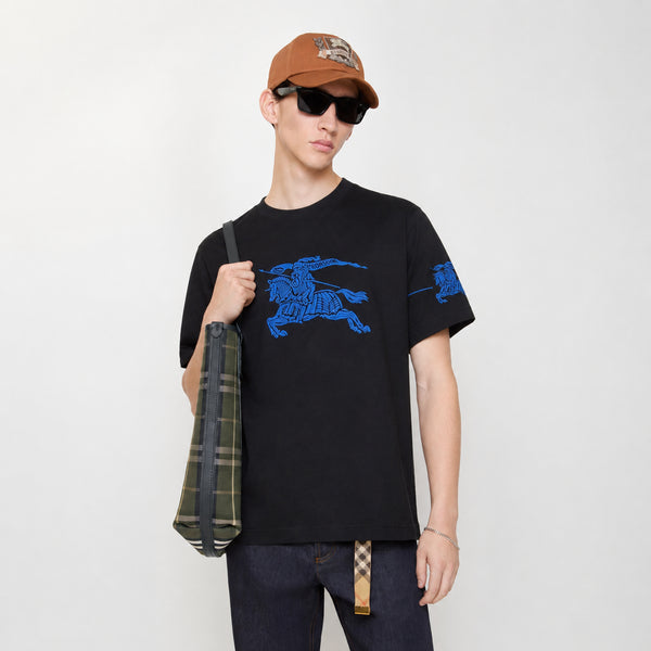 BURBERRY PRORSUM BLUE KNIGHT OVERSIZED T-SHIRT – BLACK
