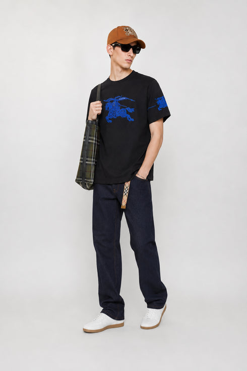 BURBERRY PRORSUM BLUE KNIGHT OVERSIZED T-SHIRT – BLACK