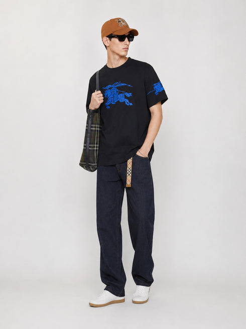 BURBERRY PRORSUM BLUE KNIGHT OVERSIZED T-SHIRT – BLACK