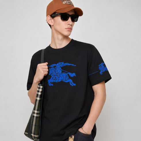 BURBERRY PRORSUM BLUE KNIGHT OVERSIZED T-SHIRT – BLACK