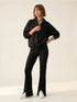 SINSAY OVERSIZED HALF ZIP MOCK NECK SWEATSHIRT - BLACK
