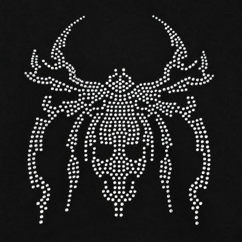 CROPP WOMEN'S BLACK OVERSIZED RHINESTONE SPIDER HOODIE
