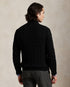 POLO RALPH LAUREN COTTON CABLE-KNIT FULL ZIP JUMPER - BLACK