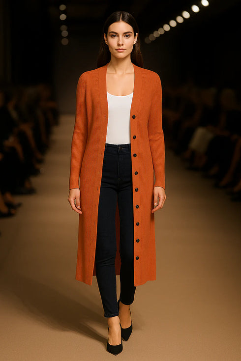 FOREVER 21 LONGLINE BUTTON DOWN CARDIGAN SWEATER