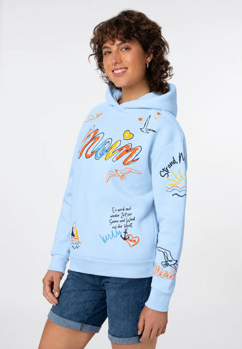 EIGHT 2 NINE ALLOVER COASTAL PRINT HOODIE
