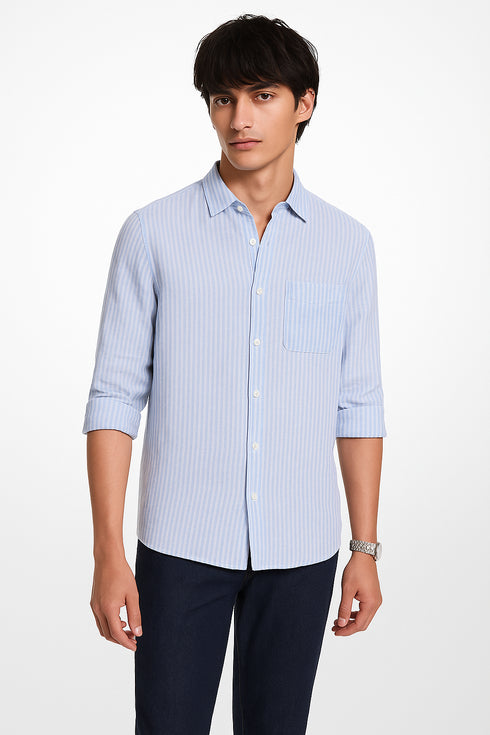 JACK&JONES STRIPE LINEN BLEND SHIRT
