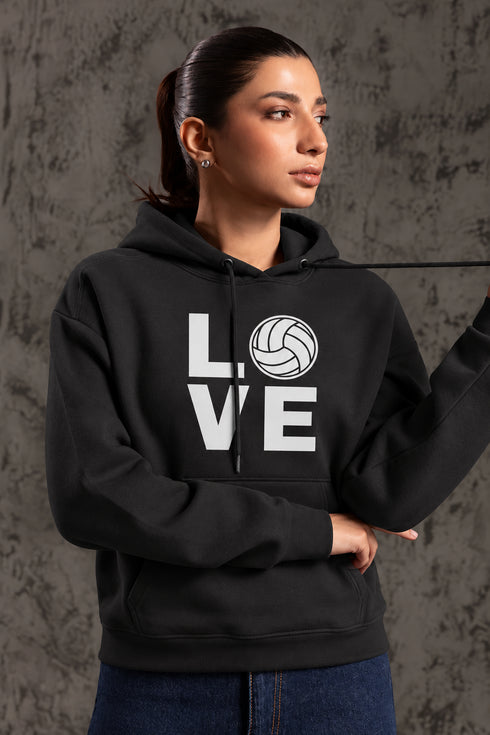 T STARS LOVE VOLLEY BALL WOMEN'S HOODIE