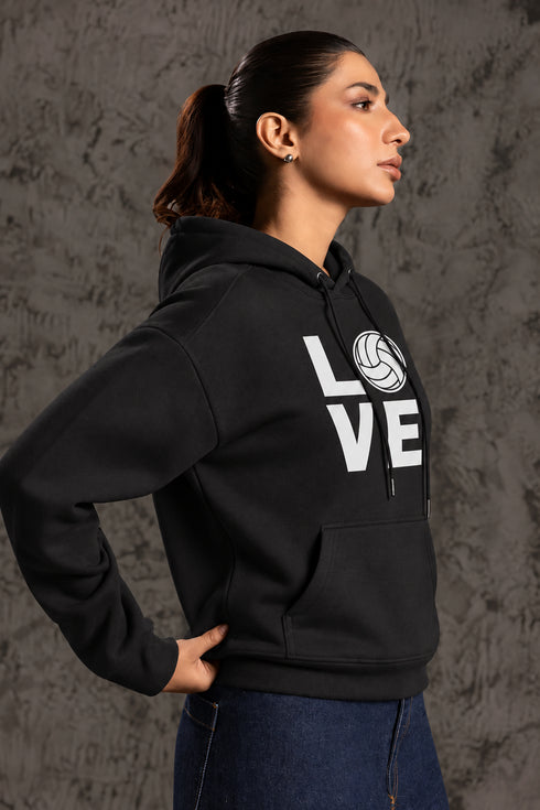 T STARS LOVE VOLLEY BALL WOMEN'S HOODIE