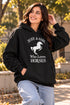 T STARS JUST A GIRL WHO LOVES HORSES HOODIE - BLACK