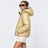 RISING GIRLS JACKET STONE HOODED PADDED ZIPPER JACKET
