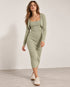 FOREVER 21 RIBBED KNIT MIDI DRESS & BOLERO SET