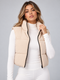I SAW IT FIRST CROPPED PADDED GILET - BEIGE