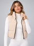 I SAW IT FIRST CROPPED PADDED GILET - BEIGE