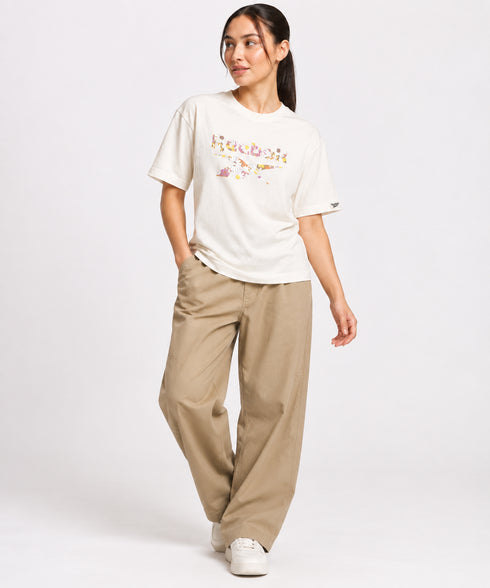 REEBOK FLORAL GRAPHIC OVERSIZED TEE - IVORY