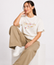REEBOK FLORAL GRAPHIC OVERSIZED TEE - IVORY