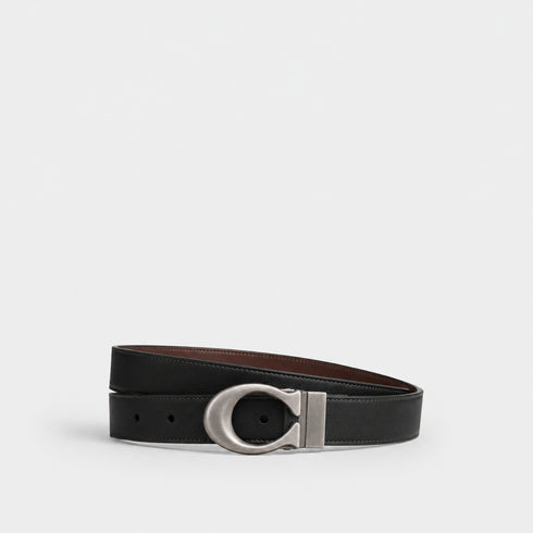 COACH REVERSIBLE BLACK & BROWN LEATHER BELT