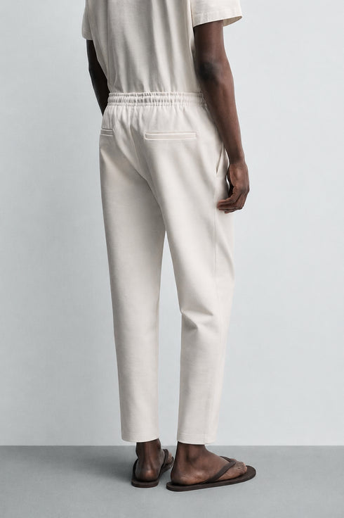 ZARA COMFORT JOGGER WAIST TROUSER - WHITE