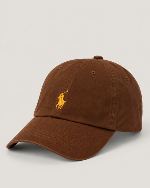 POLO RALPH LAUREN SMALL PONY COTTON CHINO CAP - BROWN