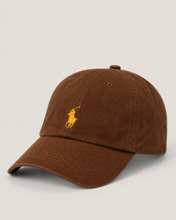 POLO RALPH LAUREN SMALL PONY COTTON CHINO CAP - BROWN