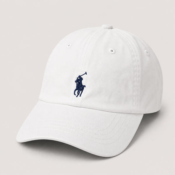 POLO RALPH LAUREN SMALL PONY COTTON CHINO CAP - WHITE
