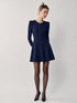TOMMY HILFIGER NAVY RIBBED FIT & FLARE DRESS