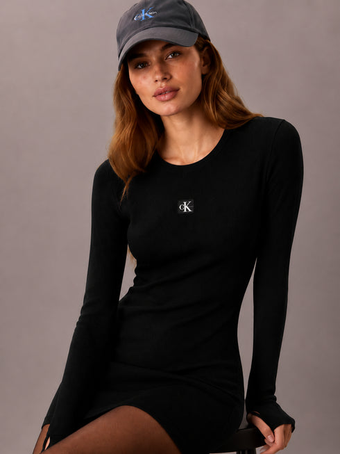 CALVIN KLEIN RIBBED BODYCON MINI DRESS