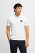 BOSS MERCERISED COTTON POLO SHIRT WITH LOGO PATCH