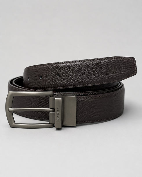 PRADA REVERSIBLE LEATHER BELT – BLACK & BROWN
