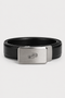 LACOSTE GENUINE LEATHER PLAQUE BUCKLE BELT – BLACK