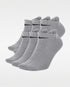 NIKE COTTON WITH DRI-FIT TECHNOLOGY SOCKS PACK OF 6 - GREY