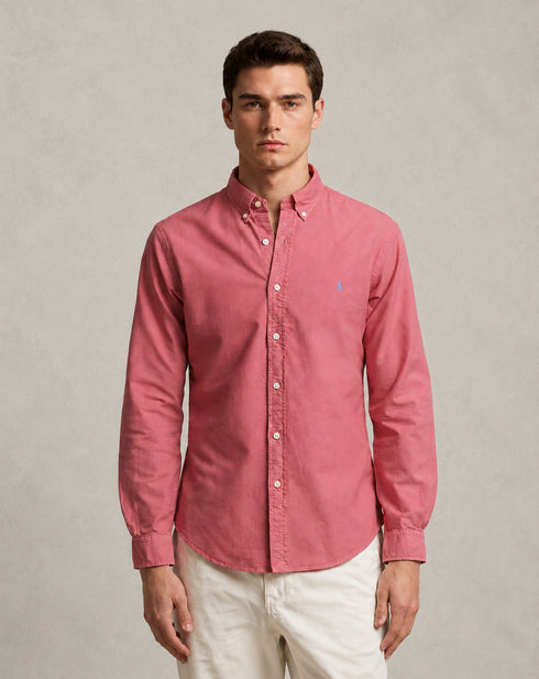 RL GARMENT-DYED OXFORD SHIRT - PINK