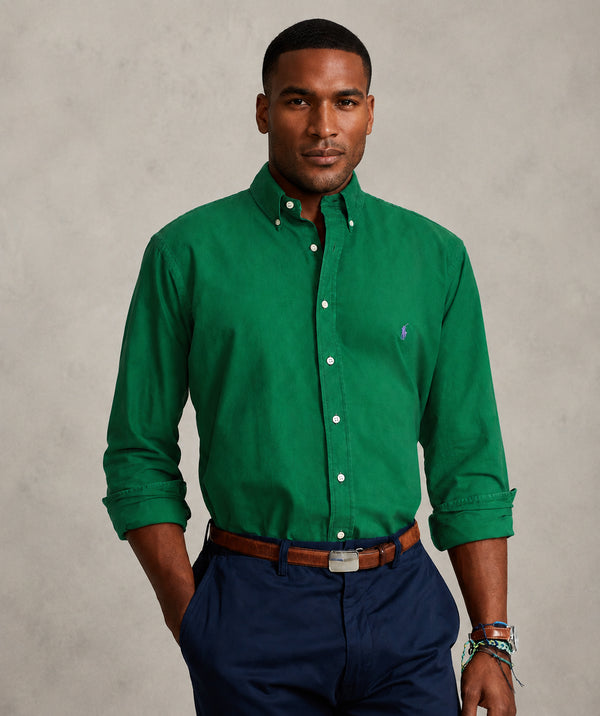 RL GARMENT-DYED OXFORD SHIRT - LIGHT GREEN