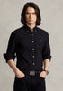 RL GARMENT-DYED OXFORD SHIRT - BLACK