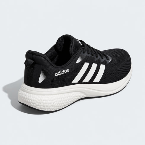 ADIDAS MEN'S BLACK & WHITE BREATHABLE MESH RUNNING SHOES