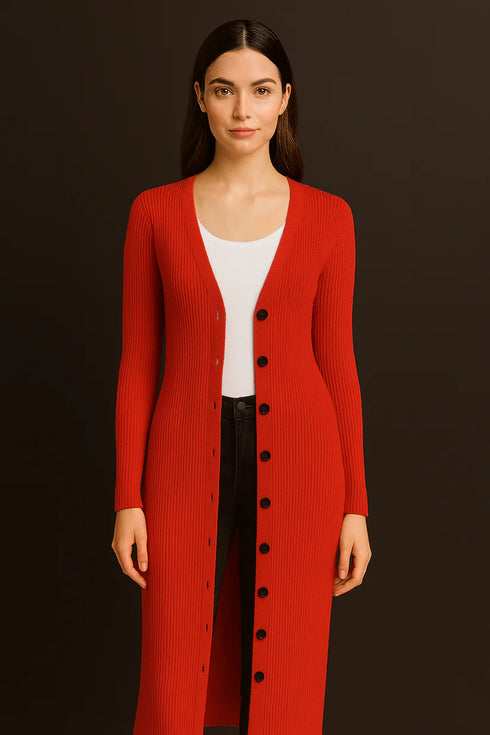 FOREVER 21 LONGLINE BUTTON DOWN CARDIGAN SWEATER