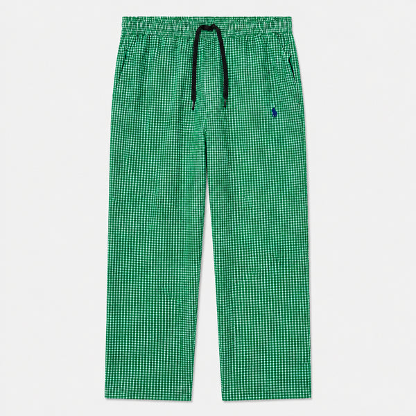 RALPH LAUREN CHECKED DRAWSTRING TROUSERS - GREEN